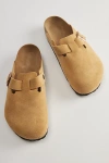 Birkenstock Boston Soft Footbed Clog In Latte Cream, Men's At Urban Outfitters In Latte Cream Suede