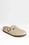 Birkenstock Boston Soft Footbed Suede Sandal In Nude