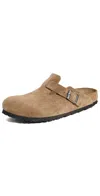 Birkenstock Boston Soft Footbed Clogs Dark Tea In Animal Print