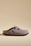 Birkenstock Boston Soft Footbed Suede Clog In Faded Purple, Women's At Urban Outfitters In Purple