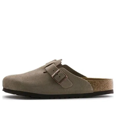 Birkenstock Boston Soft Footbed Mules 'taupe ' In Neutral
