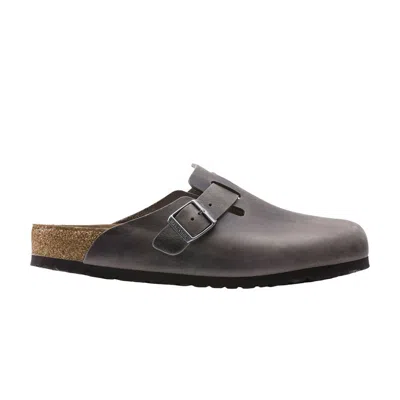 Pre-owned Birkenstock Boston Soft Footbed Oiled Leather 'iron' | Grey | Men's Size 41