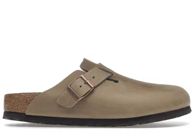 Pre-owned Birkenstock Boston Soft Footbed Oiled Leather Sneakers In Tobacco Brown