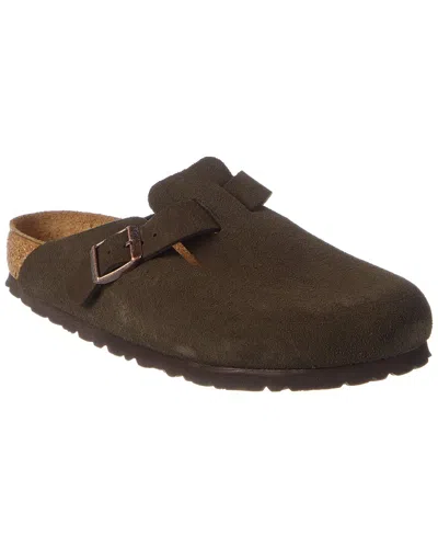 Birkenstock Boston Soft Footbed Suede Leather Clog In Brown