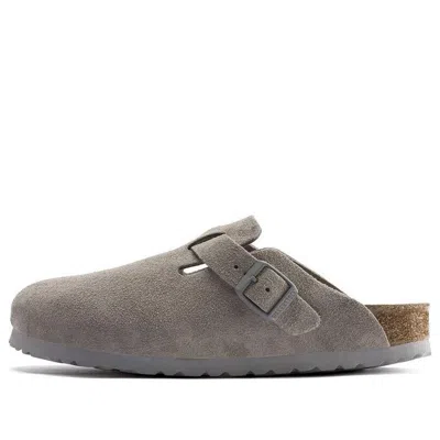 BIRKENSTOCK BIRKENSTOCK BOSTON SOFT FOOTBED SUEDE LEATHER 'STONE COIN'