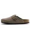Birkenstock Mens Habana Boston Logo-embossed Leather Clogs In Brown
