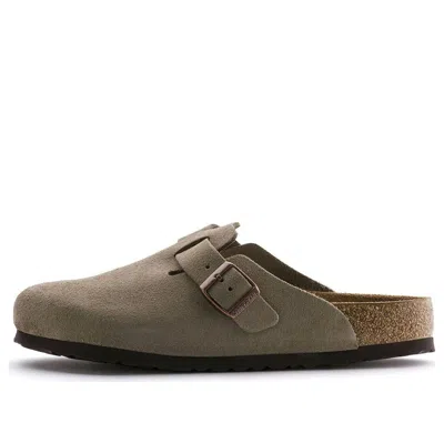 BIRKENSTOCK BIRKENSTOCK BOSTON SOFT FOOTBED SUEDE NARROW 'TAUPE'