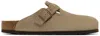 Birkenstock Taupe Soft Footbed Boston Clogs In Brown