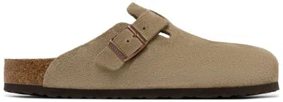 BIRKENSTOCK BOSTON SOFT FOOTBED SUEDE TAUPE
