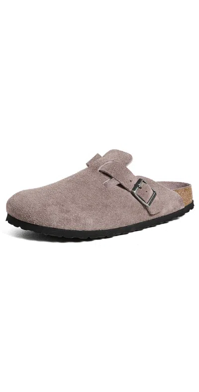 Birkenstock Boston Soft Footbed Tonal Clogs Faded Purple In Gray