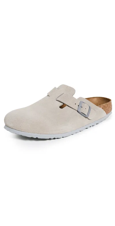 Birkenstock Boston Felted Slippers In Grey