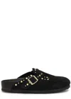 Birkenstock Womens Black Rivets Boston Stud-embellished Suede Clogs Eur 38/5 Uk In Black