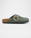 Birkenstock Men S Boston Sandals Desert Soil Espresso In Thyme