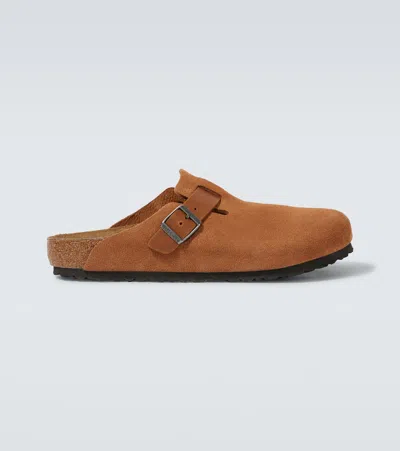 Birkenstock Boston Oiled Leather Mules In Brown