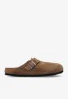 Birkenstock Unisex Boston Carafe Tonal Footbed Suede Clogs In Brown