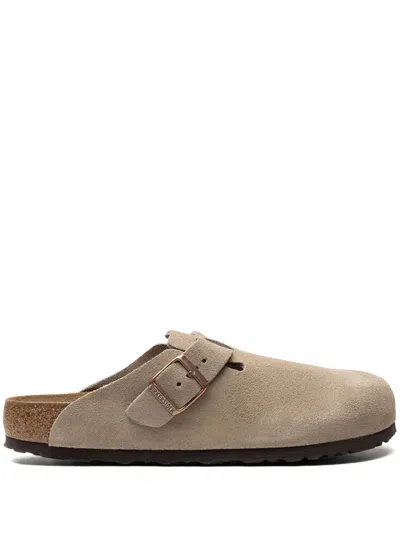 Birkenstock Boston Suede Clogs In Grey