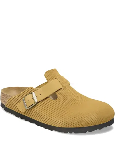Birkenstock Boston Suede Embossed "corduroy Cork Brown" Mules