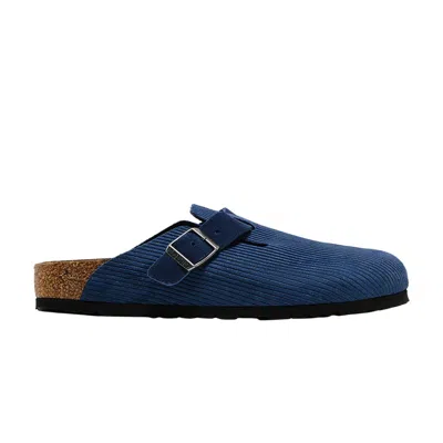 Pre-owned Birkenstock Boston Suede Embossed Corduroy Narrow 'indigo' | Blue | Men's Size 38