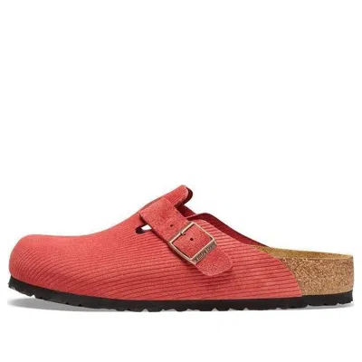 BIRKENSTOCK BIRKENSTOCK BOSTON SUEDE EMBOSSED NARROW FIT 'SIENNA RED'