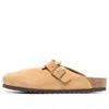 Birkenstock Boston Suede Leather 'latte Cream' In Brown