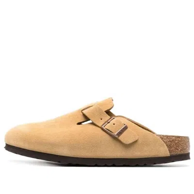 BIRKENSTOCK BIRKENSTOCK BOSTON SUEDE LEATHER NARROW FIT 'LATTE CREAM'