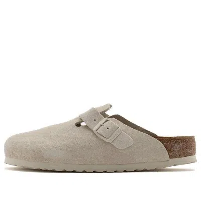 BIRKENSTOCK BIRKENSTOCK BOSTON SUEDE LEATHER SANDALS 'ANTIQUE WHITE'