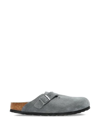 Birkenstock Boston Suede Leather Slippers In Multi
