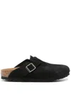 Birkenstock Boston Suede Leather Slippers In Multi