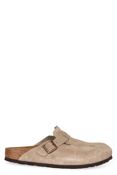 Birkenstock Boston Buckle-fastening Slides In Neutral