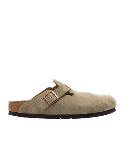 Birkenstock Boston Suede Mules In Brown