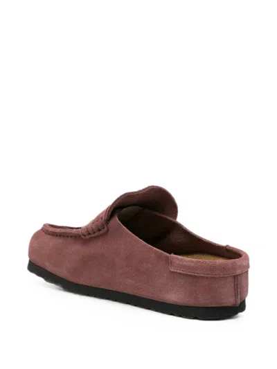 Birkenstock Boston Suede Mules In Brown