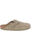 Birkenstock Boston Suede Clogs In Grey