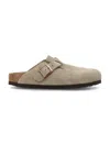 Birkenstock Boston Bs Mens Nubuck Slip On Clogs In Taupe
