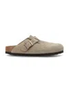 Birkenstock Boston Bs Mens Nubuck Slip On Clogs In Taupe
