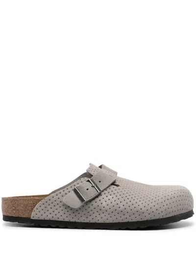 Birkenstock Boston Suede Sandals In Grey