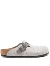 Birkenstock Boston Suede Slippers In Grey
