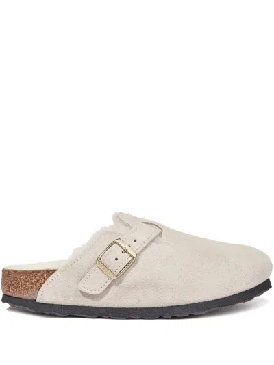 Birkenstock Kids' Boston Suede Slippers In Neutrals