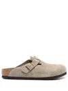 Birkenstock Boston Suede Slippers In Neutrals