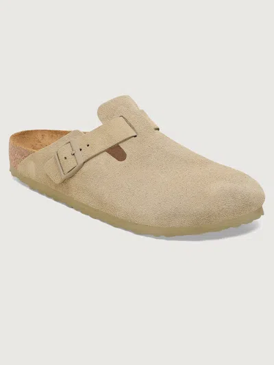 Birkenstock Boston In Suede,faded Khaki