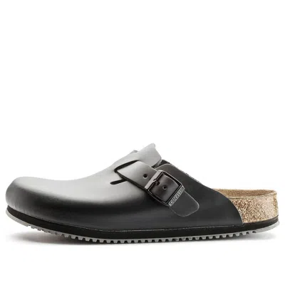 Birkenstock Boston Super Grip Leather Narrow Fit 'black'