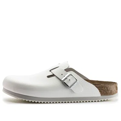 BIRKENSTOCK BIRKENSTOCK BOSTON SUPER GRIP LEATHER NARROW FIT 'WHITE'