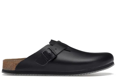Pre-owned Birkenstock Boston Super Grip Leather Sneakers In Black
