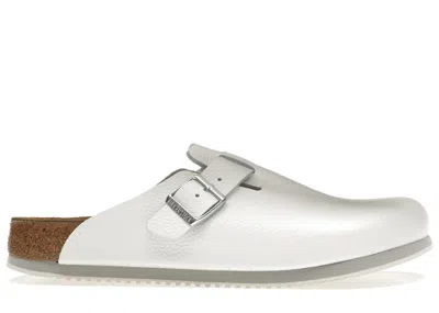 Pre-owned Birkenstock Boston Super Grip Leather Sneakers In White