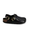 Birkenstock Amalfi Leather Sandals Oversized Buckle In Black
