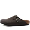 Birkenstock Boston Vegan Sandals 'black Desert Dust' In Brown