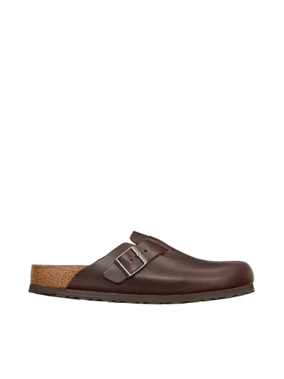 Birkenstock Boston Leather Mules In Brown