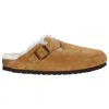 Birkenstock Boston Shearling Slippers In Brown