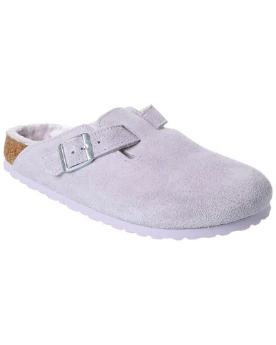 BIRKENSTOCK BOSTON VL NARROW SUEDE & SHEARLING CLOG