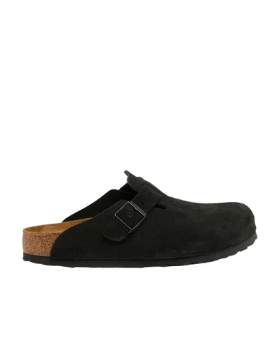 Birkenstock Boston Slipper-mule In Black Suede