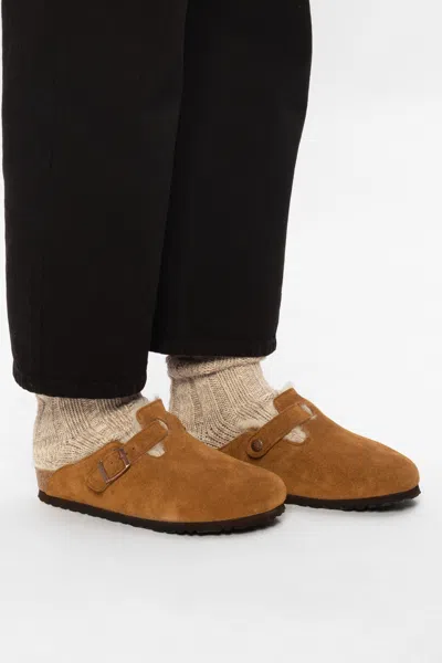 Birkenstock ‘boston Vl' Slides In Brown